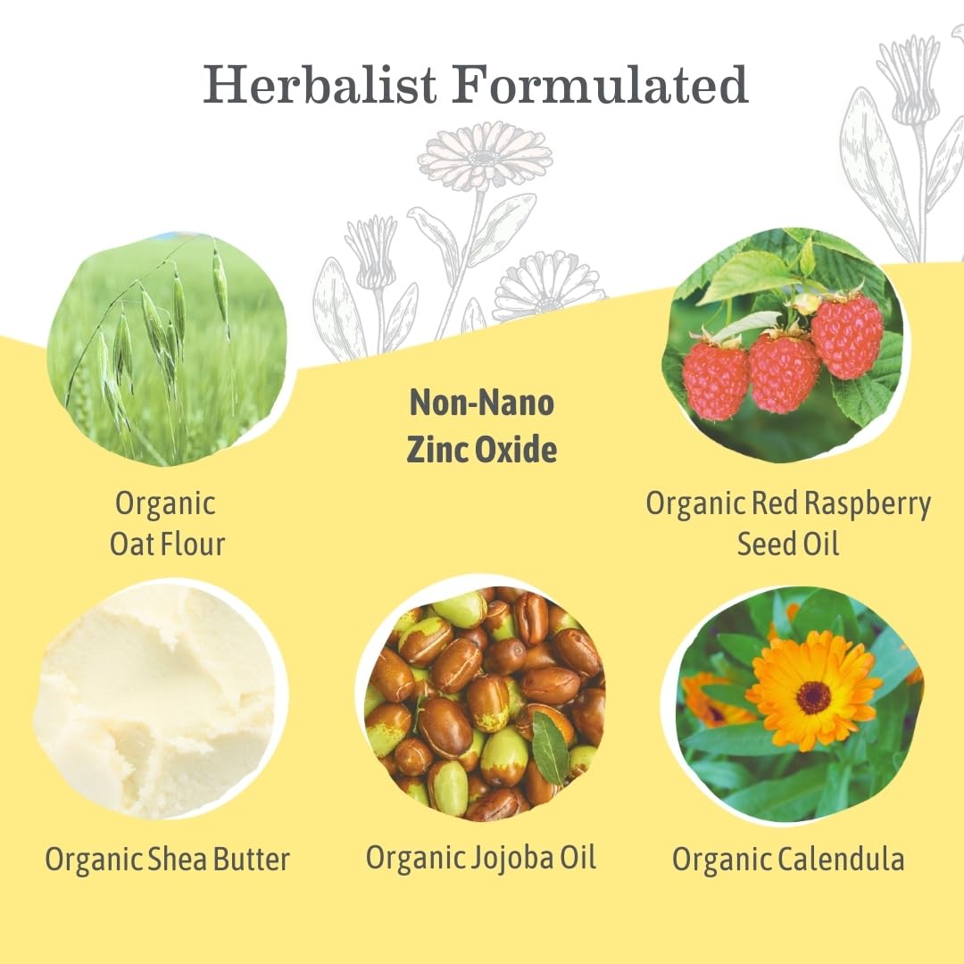 Earth Mama Uber-Sensitive Mineral Sunscreen Lotion SPF 40 | Non-Nano Zinc, Contains Organic Colloidal Oatmeal | Steroid-Free Eczema Cream for Baby, Kid & Family, 3-Ounce