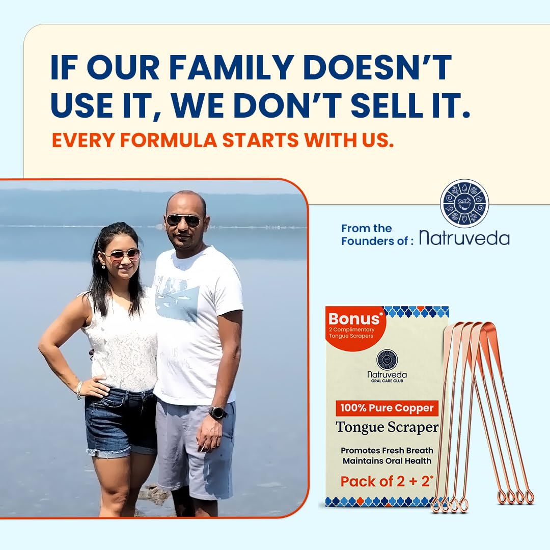 Copper Tongue Scraper - Metal Oral Hygiene Tool for Kids, Reusable Mouth Scraper & Cleaner, Premium Copper Design, Fresher Breath & Debris Removal, Travel-Friendly, USA-Based Seller - 4-PACK