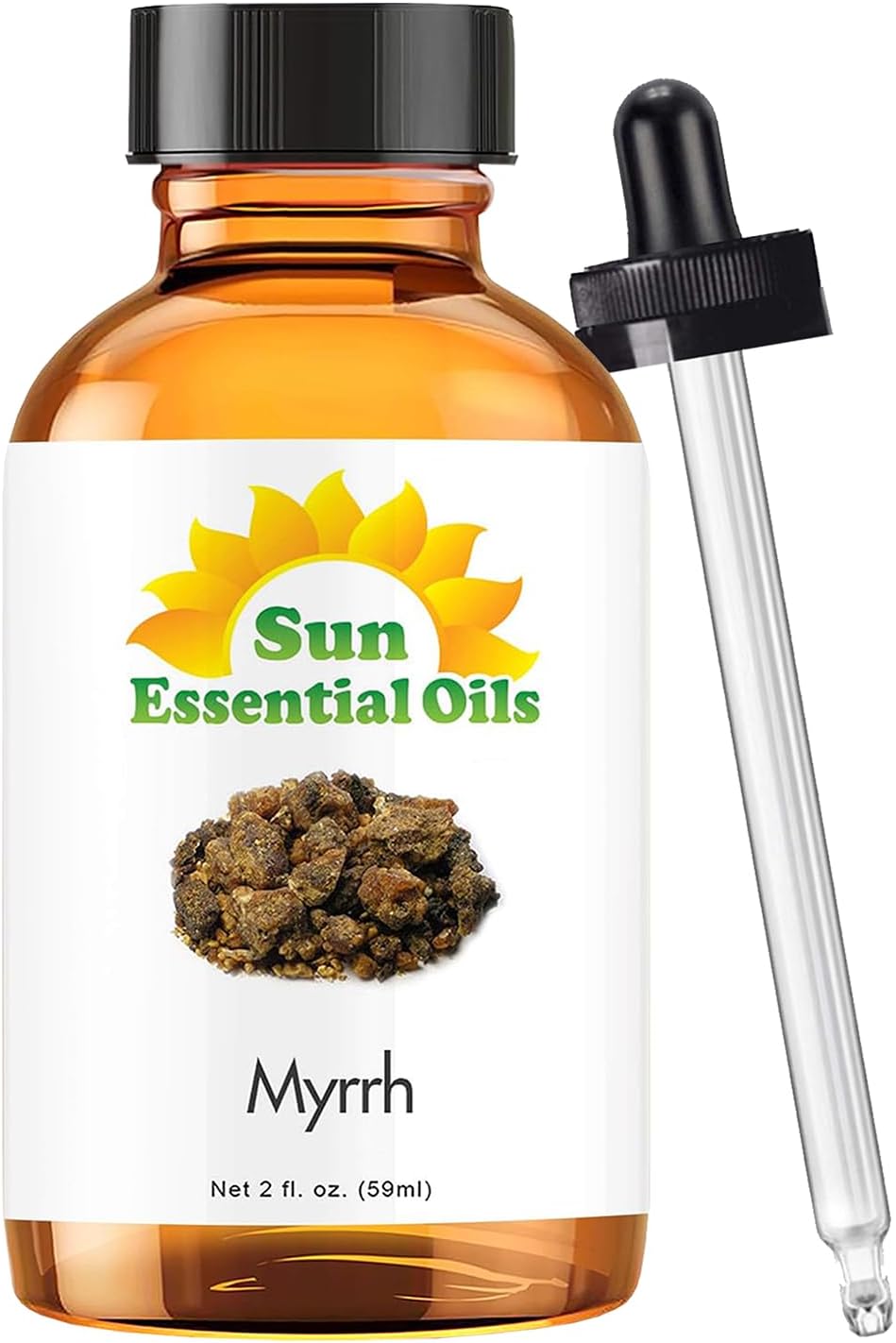 Sun Essential Oils - 2 oz Myhrr Essential Oil for Diffuser, Skin, Face, Hair & Aromatherapy Massage, Fragrance for Candle, Soap, Lotion & Shampoo Making at Home