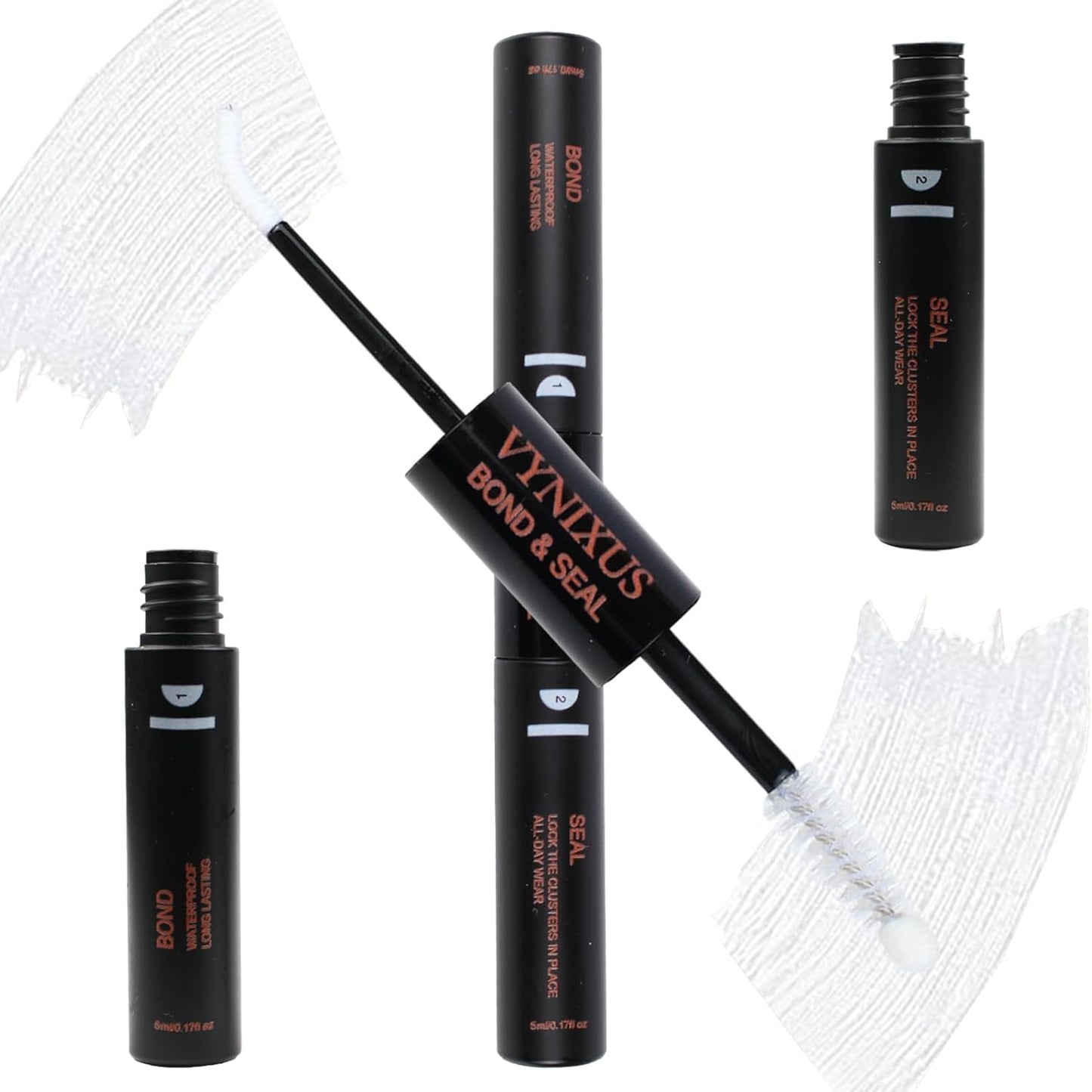 Lash Bond and Seal Waterproof Lash Glue for Eyelash Clusters Lash Cluster Glue Eyelash Glue 2-IN-1 10ml 72H+