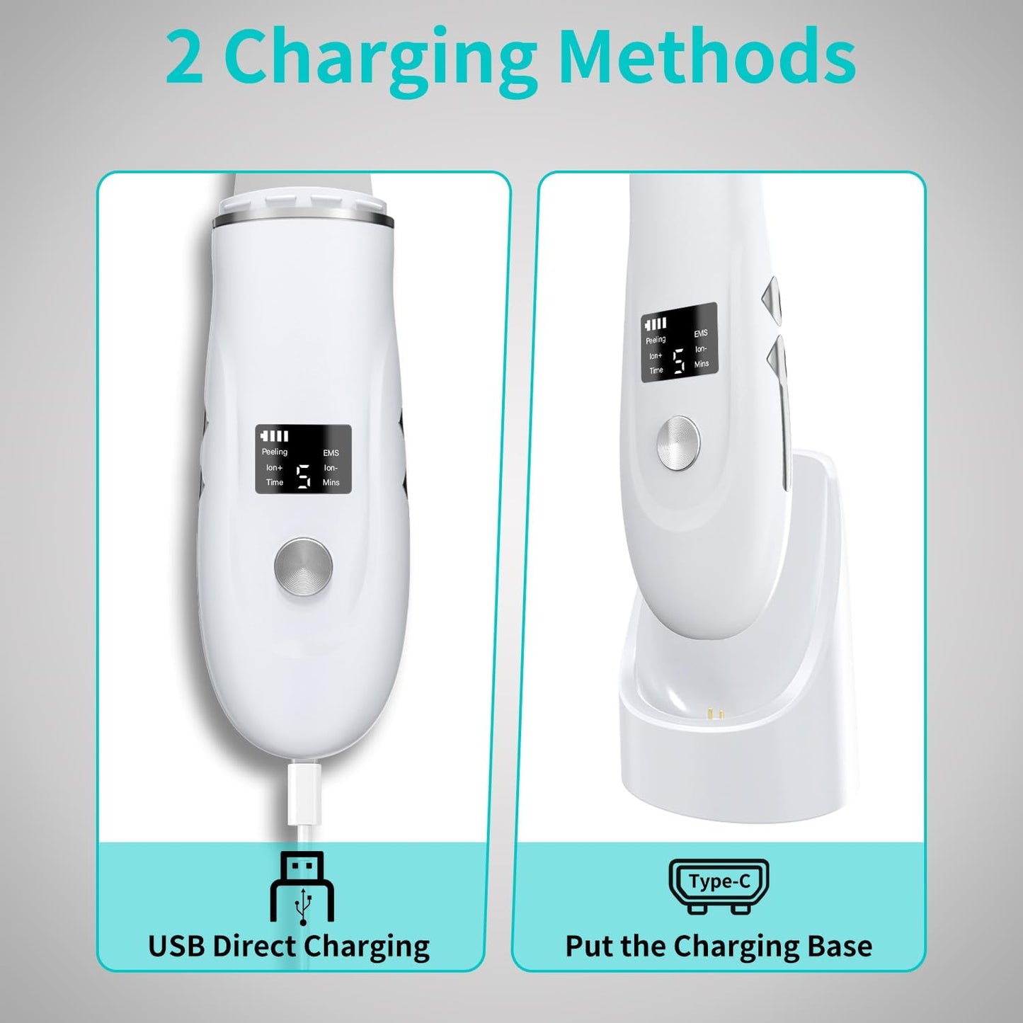 Face Scrubber Skin Spatula - Blackhead Remover Deep Cleansing Tool for Pore Extraction, 4-in-1 Fast Charging Dock Blackhead Remover Face Spatula for Facial Skincare Women Gift (White)