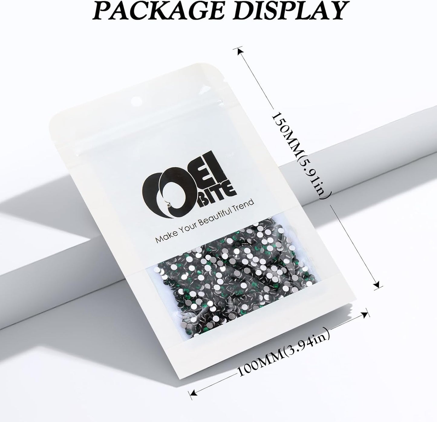 Green Flatback Rhinestones, Glass Rhinestones for Nail Art and Craft, Glue Fix, Loose Crystal Gemstones(Green, SS4, 2880pcs, 1.5-1.7mm)