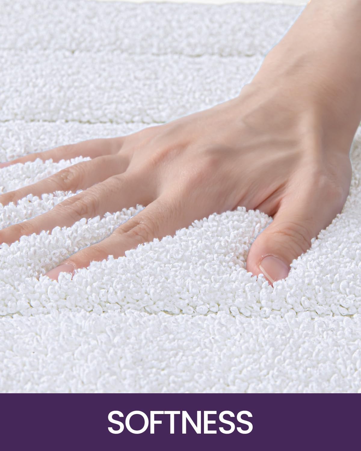 DEXI Bathroom Rug 60x24, Non Slip Washable Bath Mat Runner for Shower Floor, Extra Long Absorbent Soft Bathmat with Rubber Backing, Quick Dry Microfiber Carpet, White