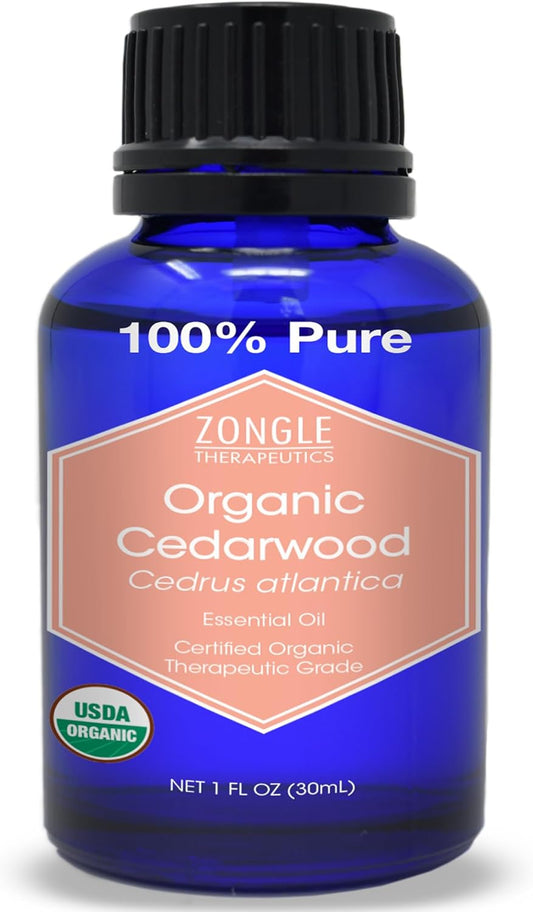 Organic, Cedarwood Essential Oil – 100% Pure, Cedarwood Oil, for Hair Growth, by Zongle Therapeutics, 1 OZ