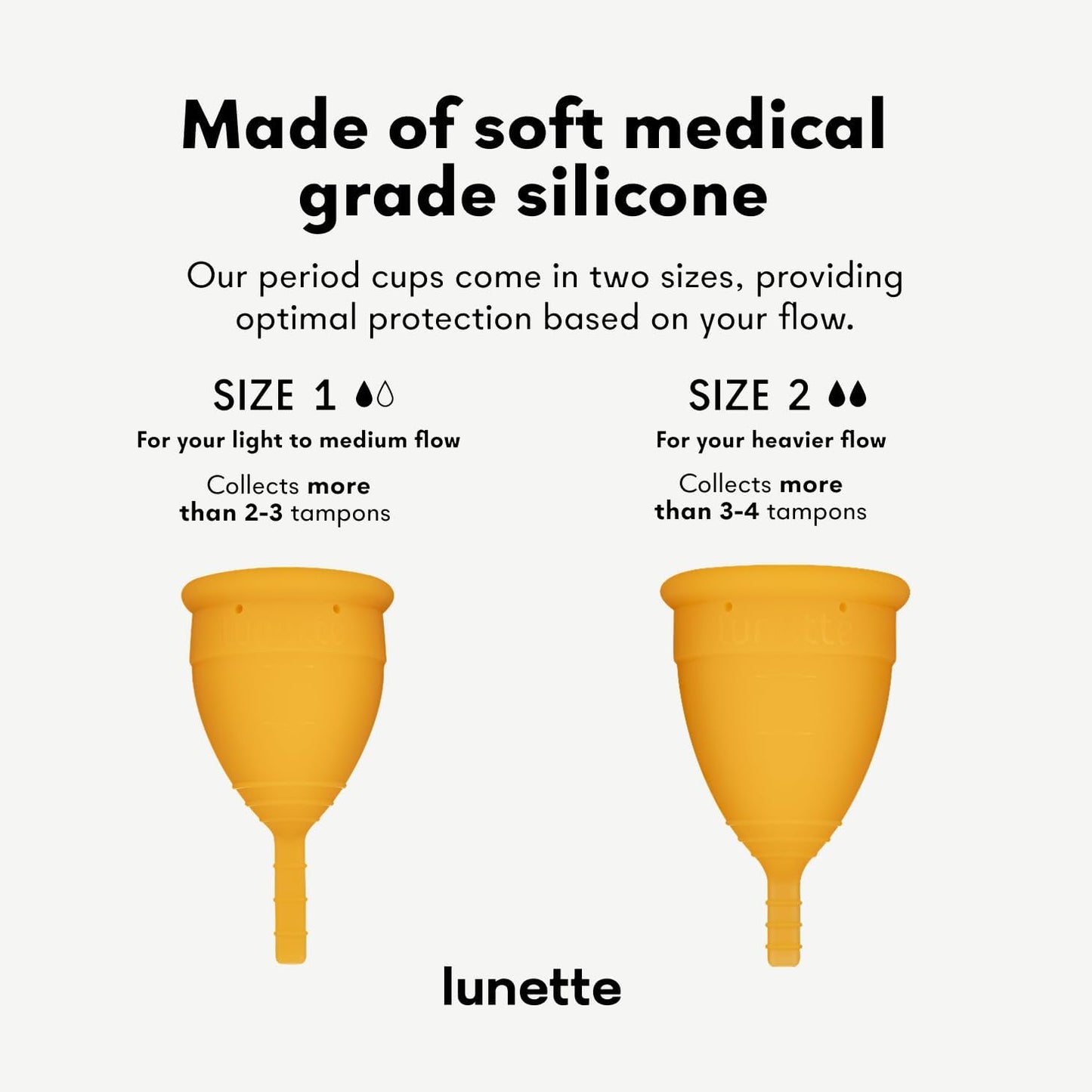 Lunette Menstrual Cup – Best Reusable Period Cup – Wear for 12 Hours and Reuse up to 10 Years, Orange Size 1 for Light to Moderate Flow
