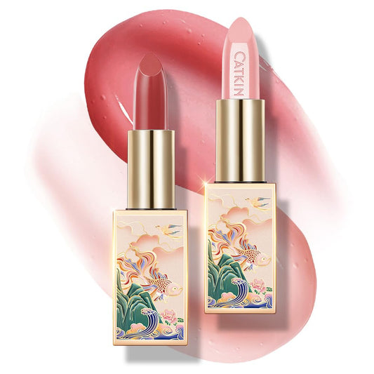 CATKIN Lip Balm Color Tinted Changing Lipstick Ultra Hydrating Lip Moistrurizer Lip Care with Vitamin E Nourishing For Cracked & Dry Lips 0.12 oz 2pcs (04+08)