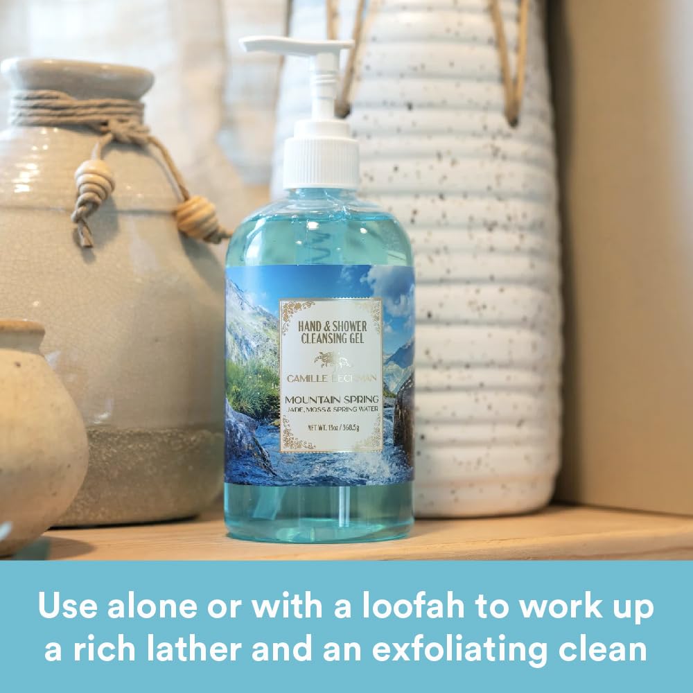 Camille Beckman Hand and Shower Cleansing Gel, Mountain Spring, 13 Ounce