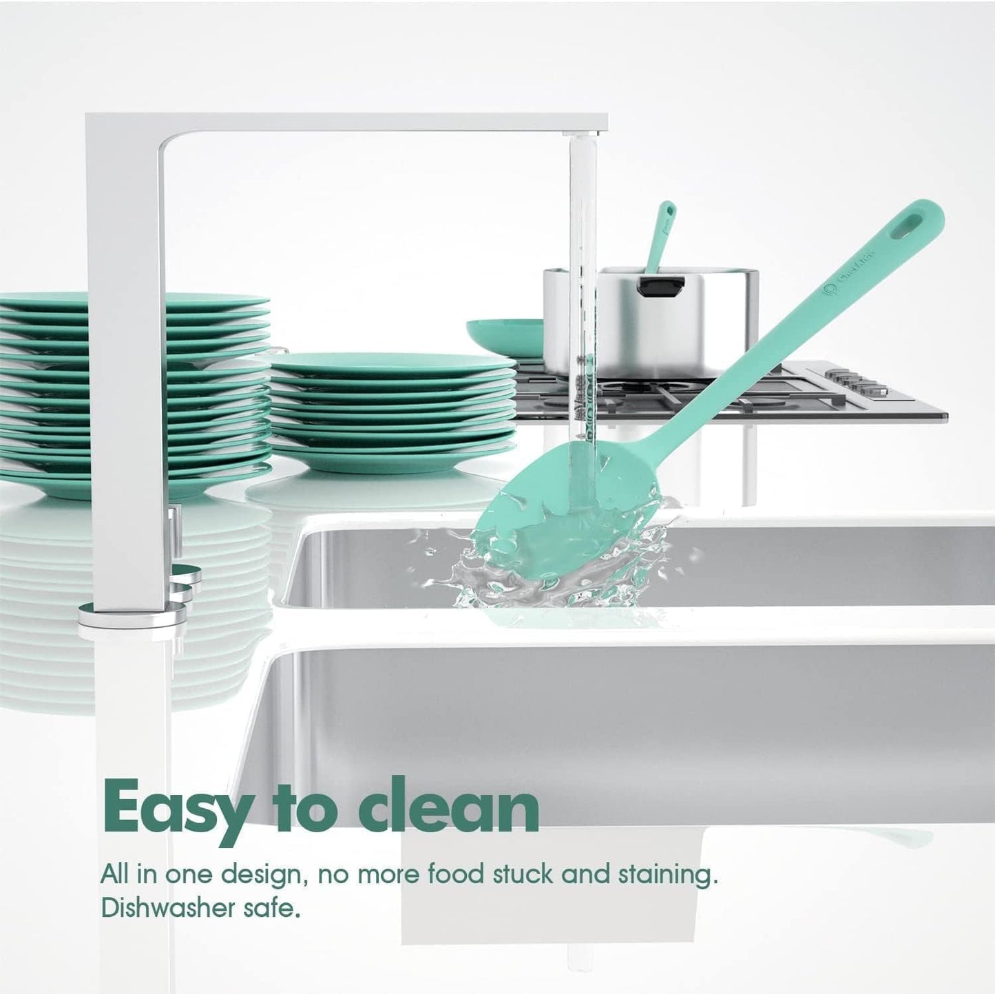 4 Pieces Silicone Spatula Set, Food Grade Rubber Spatula, Upgrade Strong Handle with Ergonomic Grip, Heat Resistant for Nonstick Cookware, Cooking