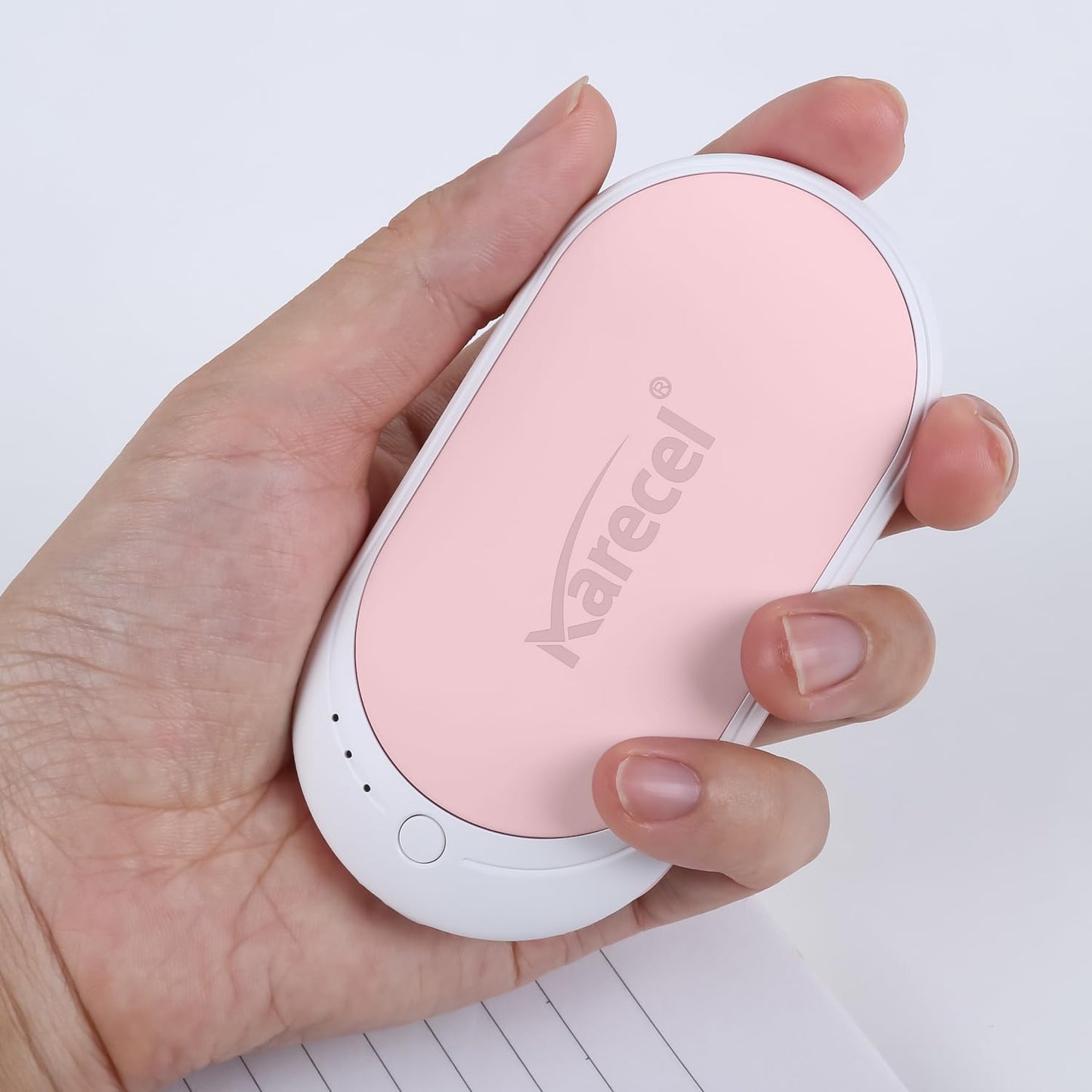 Karecel Hand Warmer Rechargeable, 5200mAh Electric Hand Warmer & Power Bank, Double-Sided Heating, USB Quick Charge, Portable Pocket Heater Handwarmer for Women Mens Gifts, Camping, Winter Sports