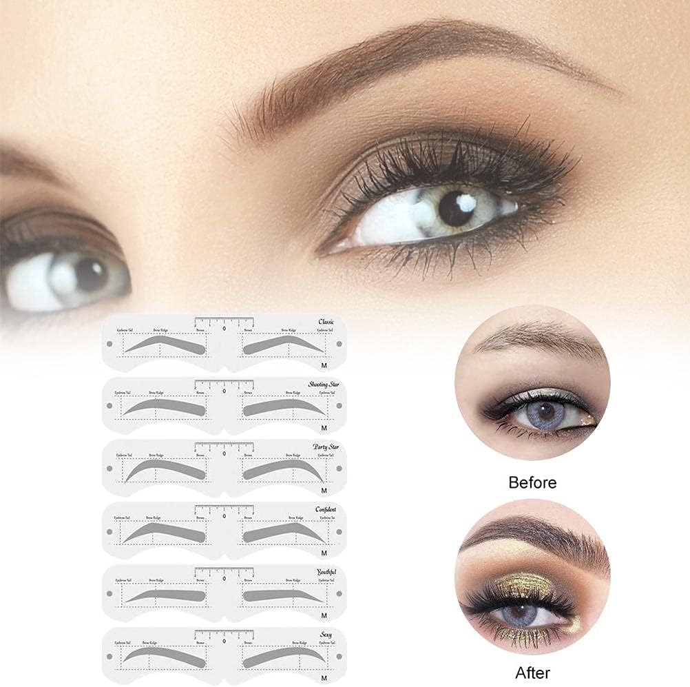Eyebrow Stencils,Reusable Eye Brow Drawing, DIY Eyebrow Shaping Grooming Template Card Women Beauty Set