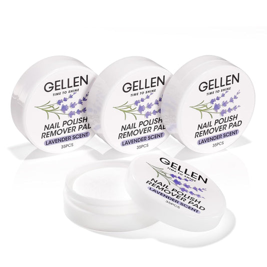 Gellen Nail Polish Remover Pads, Non-Acetone Nail Polish Remover Wipes, 140pcs Travel Size Nails Wets Bulk Set, No Leakage, Long-lasting Stable Formula For 5+ Months, Lavender Sent