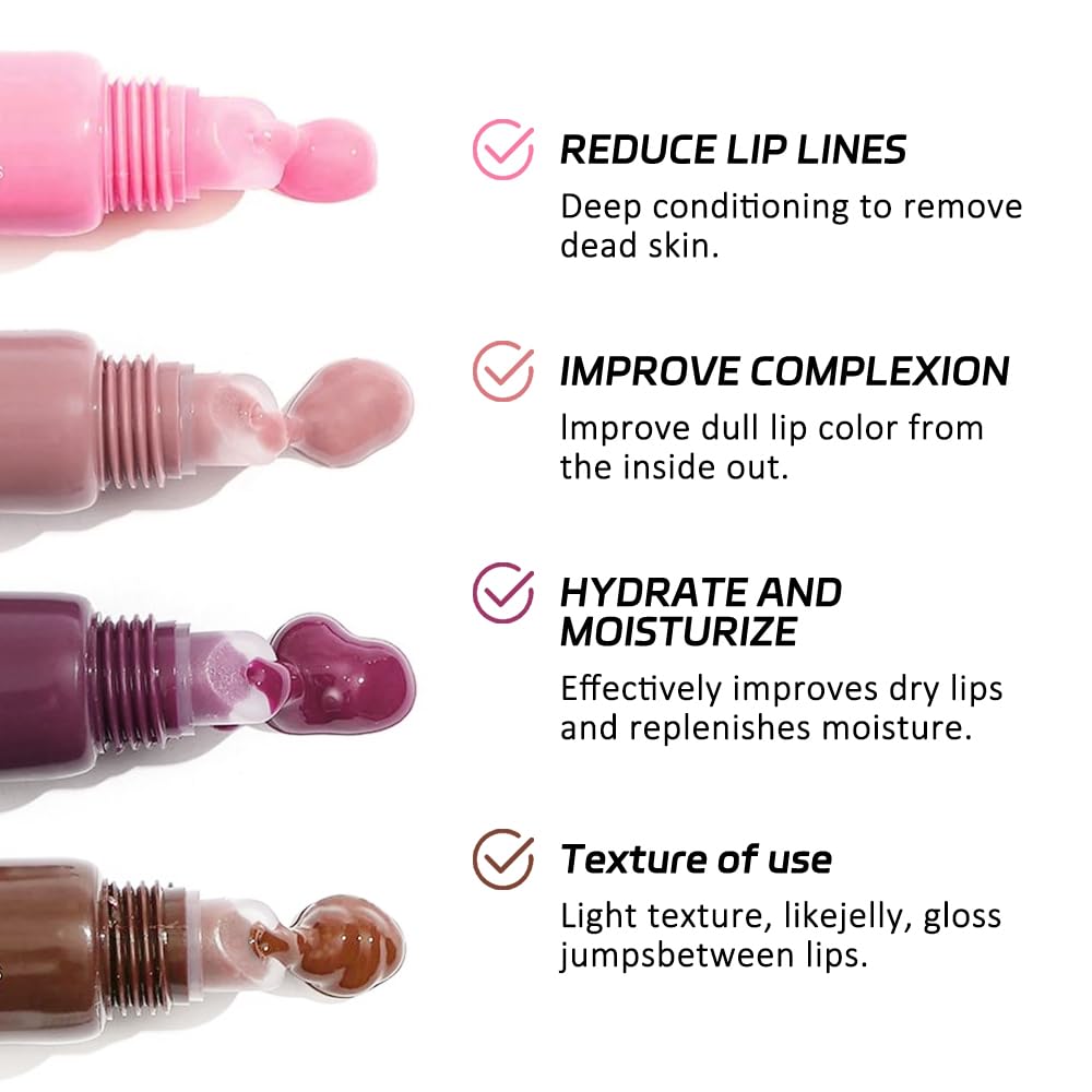 1Pcs Tinted Lip Balm Serum Makeup, Squeeze Hydrating Tint Lips Balms Serum Cosmetic, Women Care Glossy Nourishing Plumping Lip Stain Gloss Lipstick, Suitable for dry lips, Long-Lasting Color 05