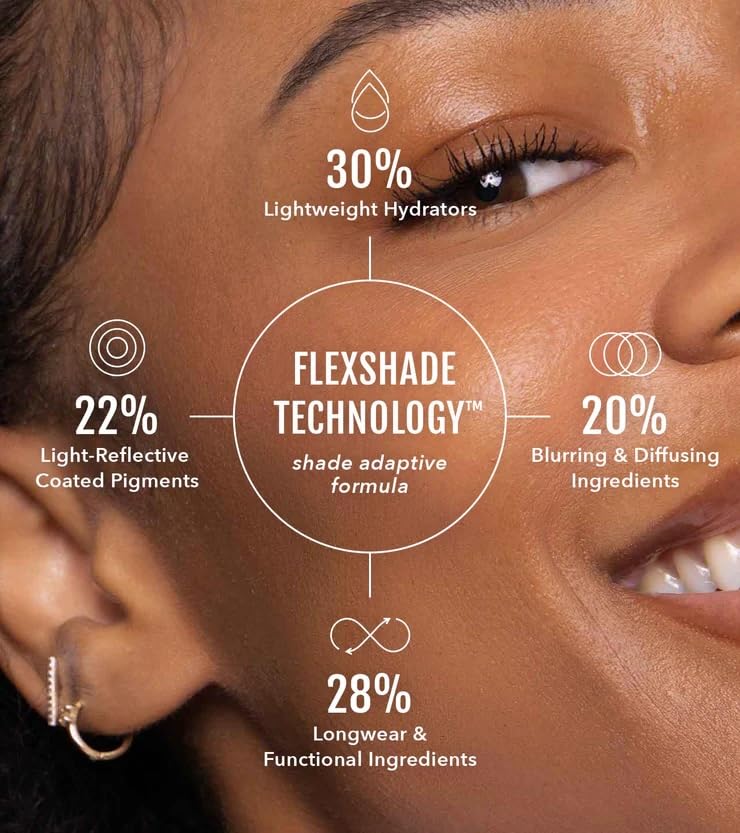 Long-Lasting Lightweight Foundation & Brush Duo | Cruelty-Free, Fragrance-Free, Buildable, Transfer-Proof Makeup (Almond)