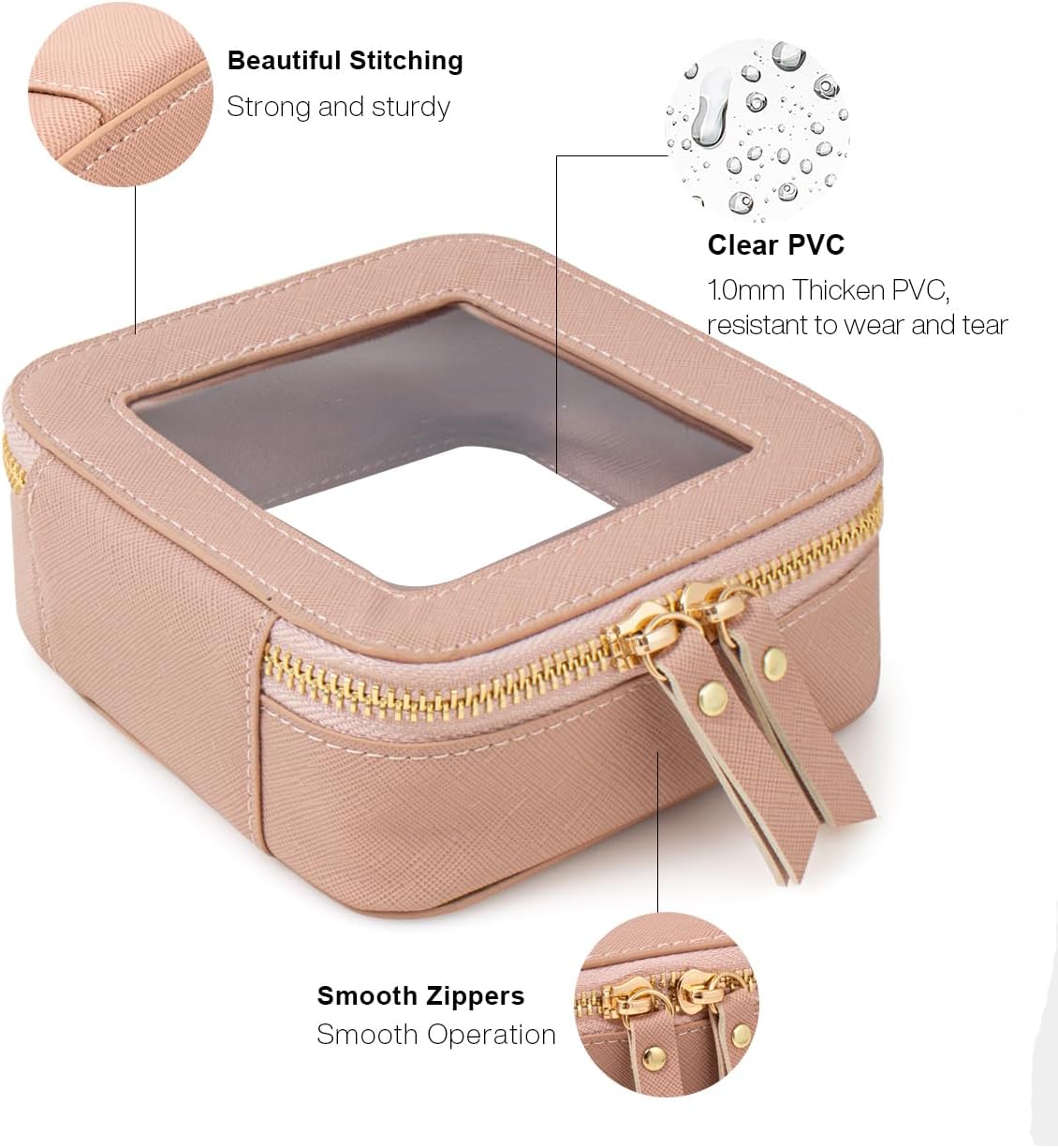 Travel Clear Makeup Bag Set, TSA Approved Cosmetic Bag Case with Zipper Portable Makeup Pouch Toiletry Bag Women Traveling Cosmetic Organizer Storage Bag Car Organizer Car Essentials for Women