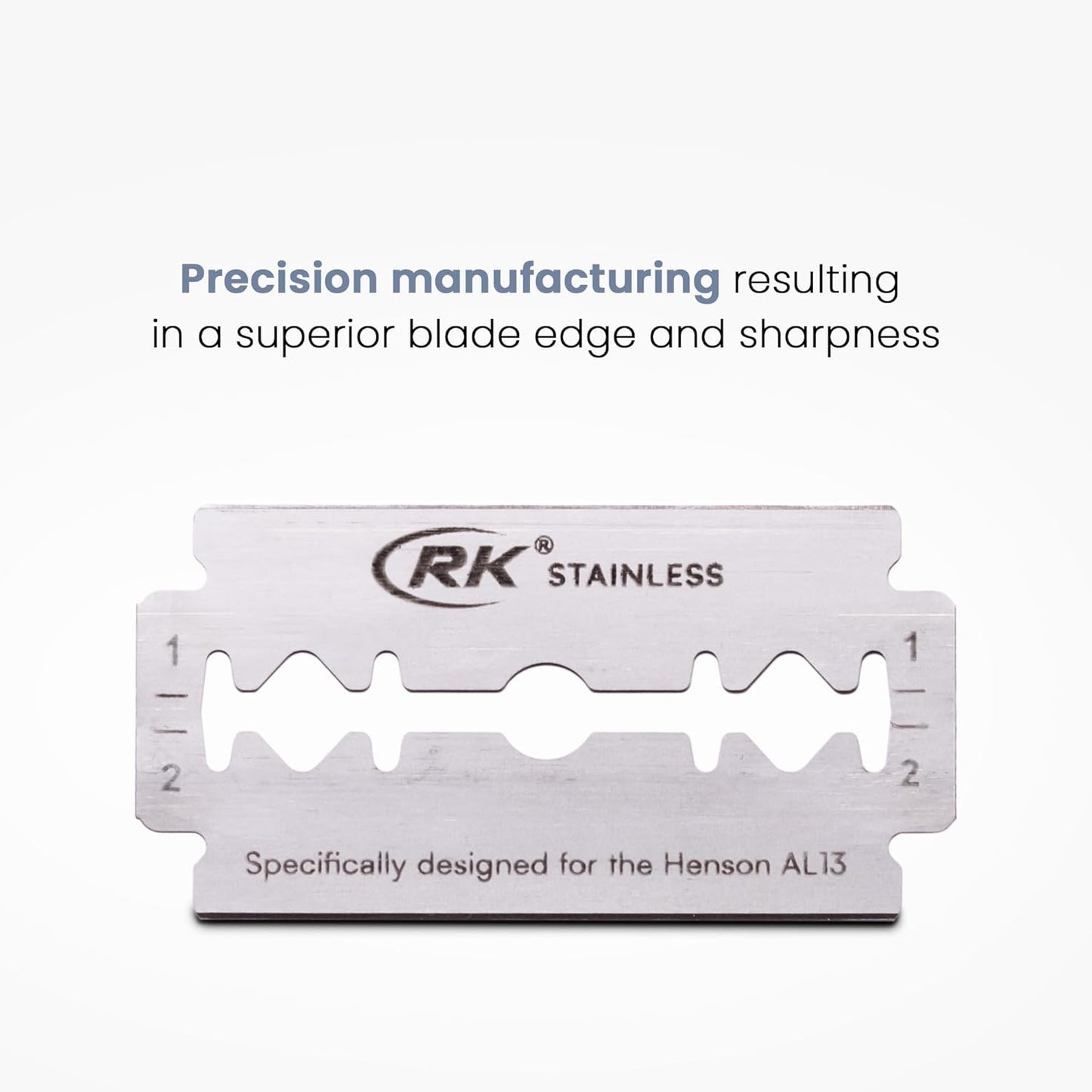 RK Shaving Double Edge Razor Blade - 100 pack - designed for the Henson AL13 (100)