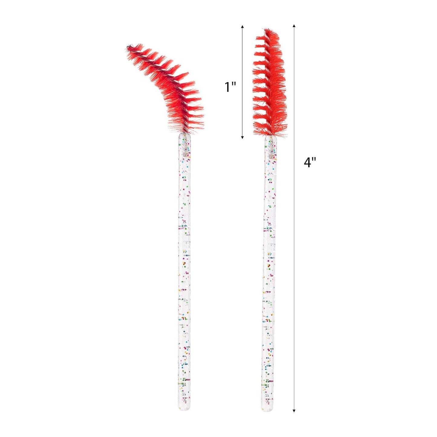 BTYMS 100 Pieces Disposable Mascara Wands Lash Spoolies Eyelash Brush Brow Spoolies Eyebrow Brush for Eyelash Extensions - Red