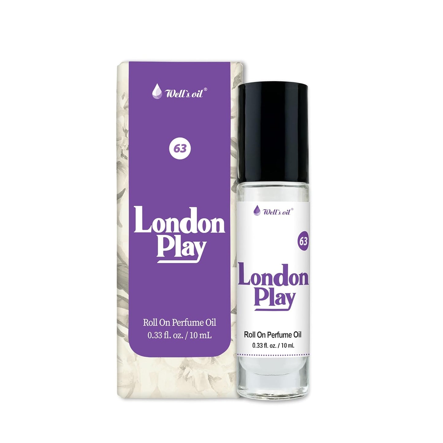 Well's Oil Roll-On Perfume Oil (London Play) | Woody & Fruity Floral Notes | Long-Lasting | Paraben-Free | 0.33 Fl Oz / 10 ml