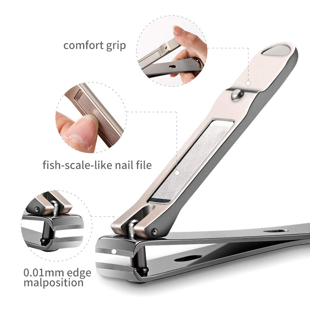 4 Pcs Manicure Set, Pedicure Sets, Nail Clipper Stainless Steel Professional Nail Cutter with Travel Case