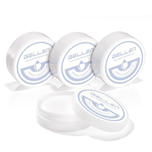 Gellen Non-Acetone Nail Polish Remover Pads, Fragrance-free Nail Polish Remover Wipes, Vitamin E & Jojoba Oil Formula, 140pcs Travel Size Nails Wets Bulk Set, No Leakage, Long-lasting For 5+ Months