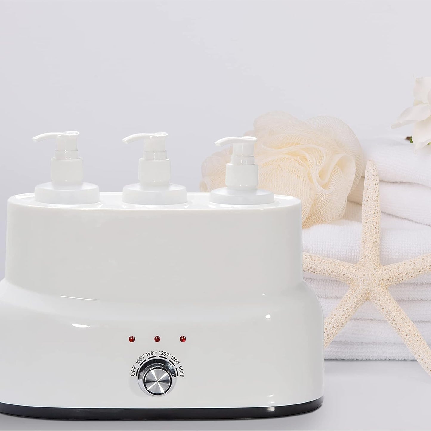 AMETHYST LAKE Oil Warmer Dispenser, Plug-in Electric Warmer Oil Dispenser, 3-Bottles Lotion Warmer, Message Oil Heater for Home & Professional Spa Supplies.