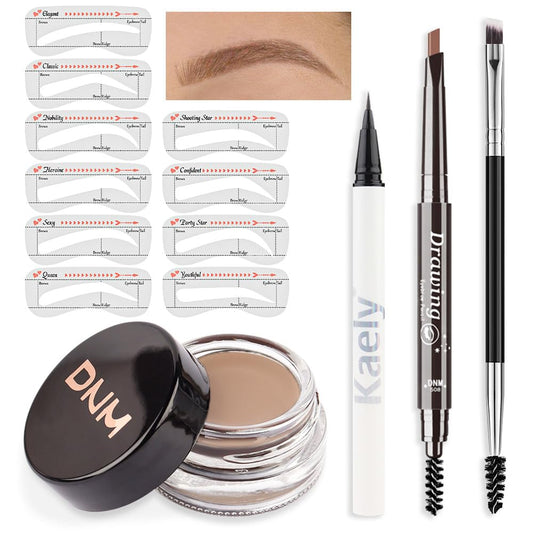 evpct Eyebrow Stencils Kit for Women Shaping, Eyebrow Shaper Makeup Kit, Eye Brow Stencil Shaper Tinting kits for Women, with Eyeliner, Eyebrows Pencil, Pomade, Brush and 10 Stencils, Kit-02# BLONDE