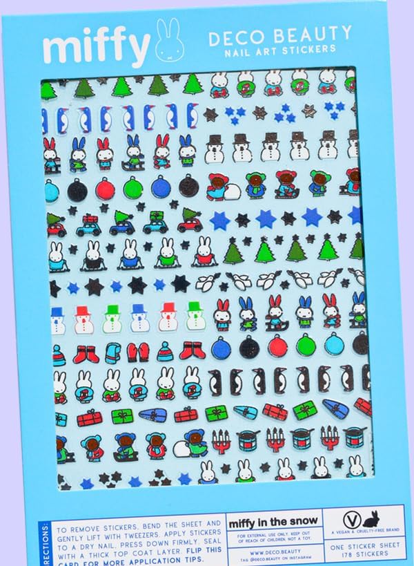 Miffy in The Snow Nail Stickers - Lightweight & Easy-to-Apply Nail Art with Trendy Design - Durable & Long-Lasting Nail Stickers for Women, Ideal for DIY Manicures & Salon-Quality Nails