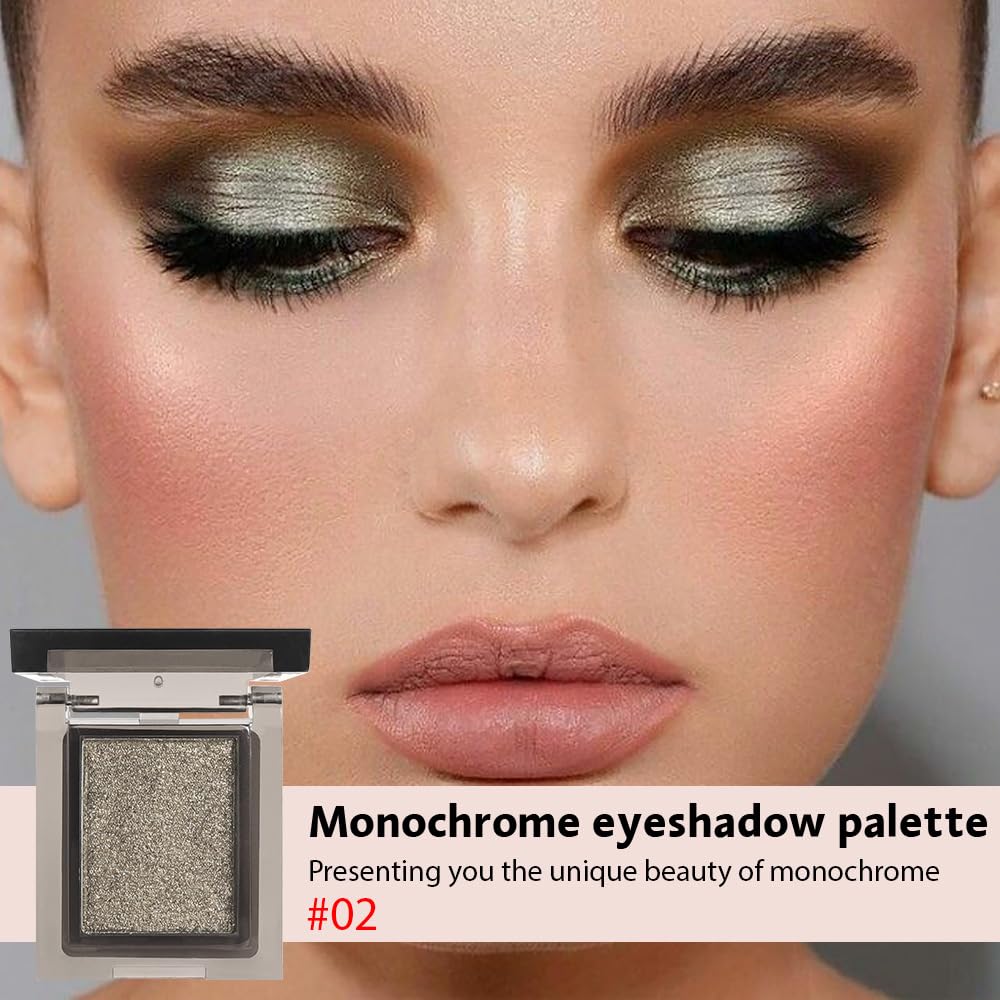Glitter Shimmer Sparkle Eye Shadow Palette Makeup for Women, Nude Gold Glitter Shimmer Metallic Holographic Iridescent Cream Iridescent Single Monochrome Eyeshadow Makeup,Vegan