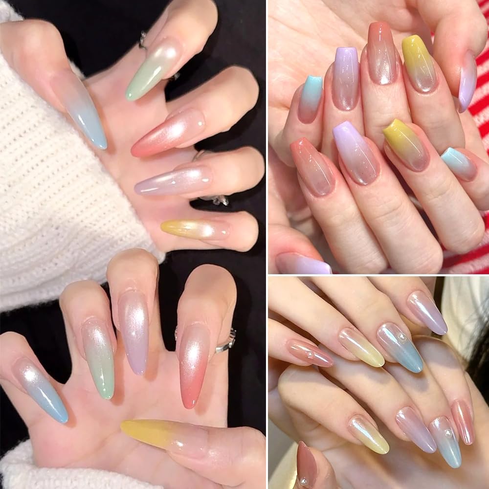 Neon Phosphor Nail Pigment Powder Palette, 9 Colors Solid Pigment Powder for Nails, Fluorescent Glitter Aura Nails Rubbing Dust with Ombre Nail Brush & Sponge Sticks Manicure Art DIY Accessories