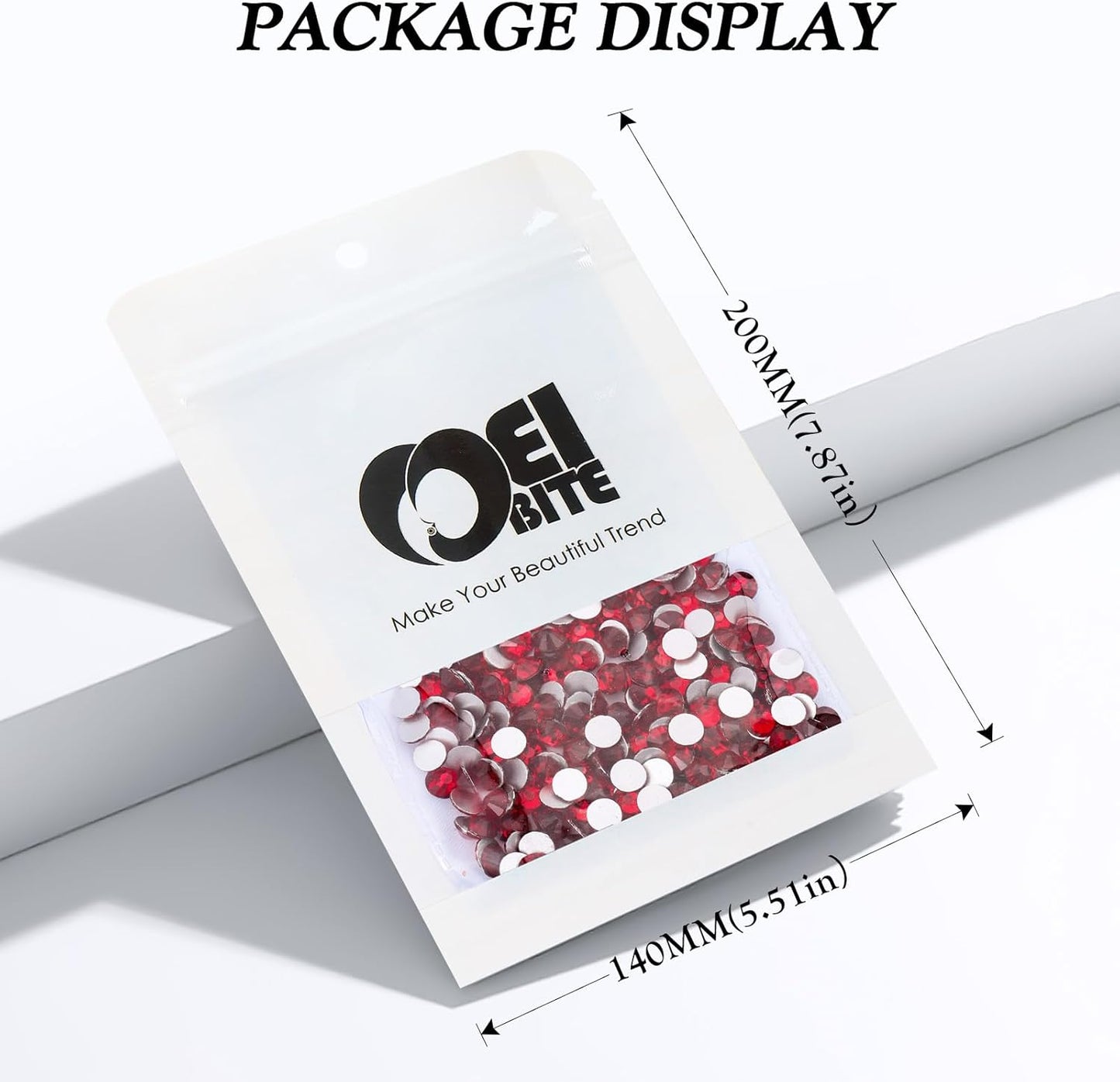 Siam Flatback Rhinestones, Glass Rhinestones for Nail Art and Craft, Glue Fix, Loose Crystal Gemstones(Siam, SS16, 2880pcs, 3.8-4.0mm)