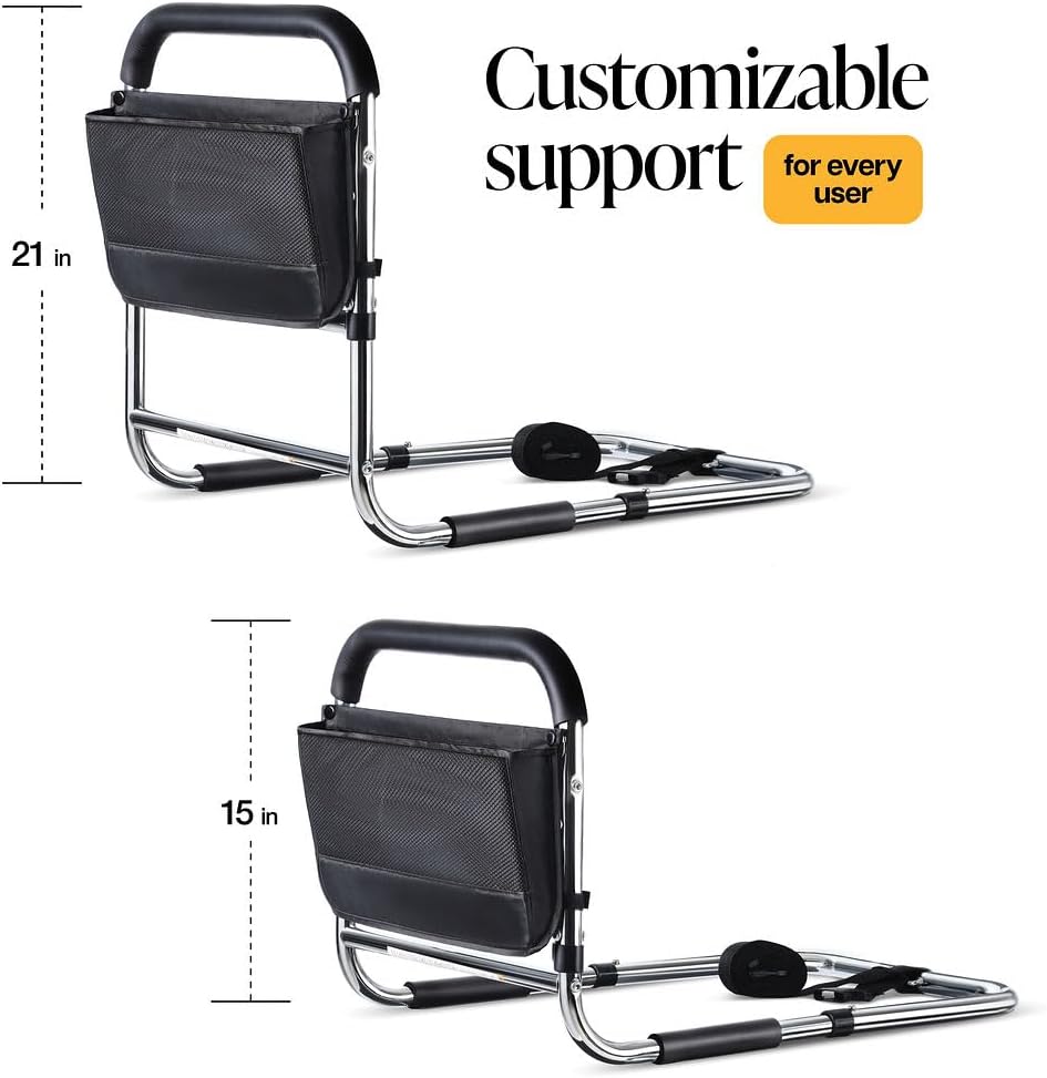 Medical king Bed Assist Rail Without Legs Bed Assist Rails for Seniors ASTM Approved Bed Assist bar with Storage Pocket Easy to get in or Out of Bed Safely with Floor Support