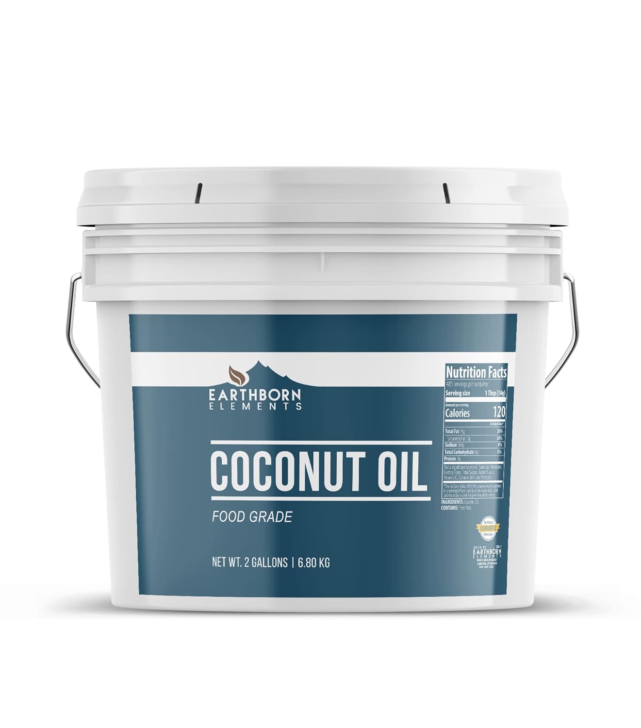 Earthborn Elements Coconut Oil 2 Gallon Bucket, Non-Hydrogenated, Food Grade, Always Pure