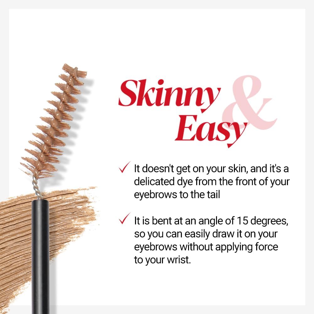 Espoir The Brow Color Fixing Cara #4 Fake Bleach 0.1 fl oz | Easy Fixing without Clumping with Skinny Brush | Long Lasting Smudgeproof Eyebrow Mascara | Soft Mood Coloring Tinted Gel | Korean Makeup