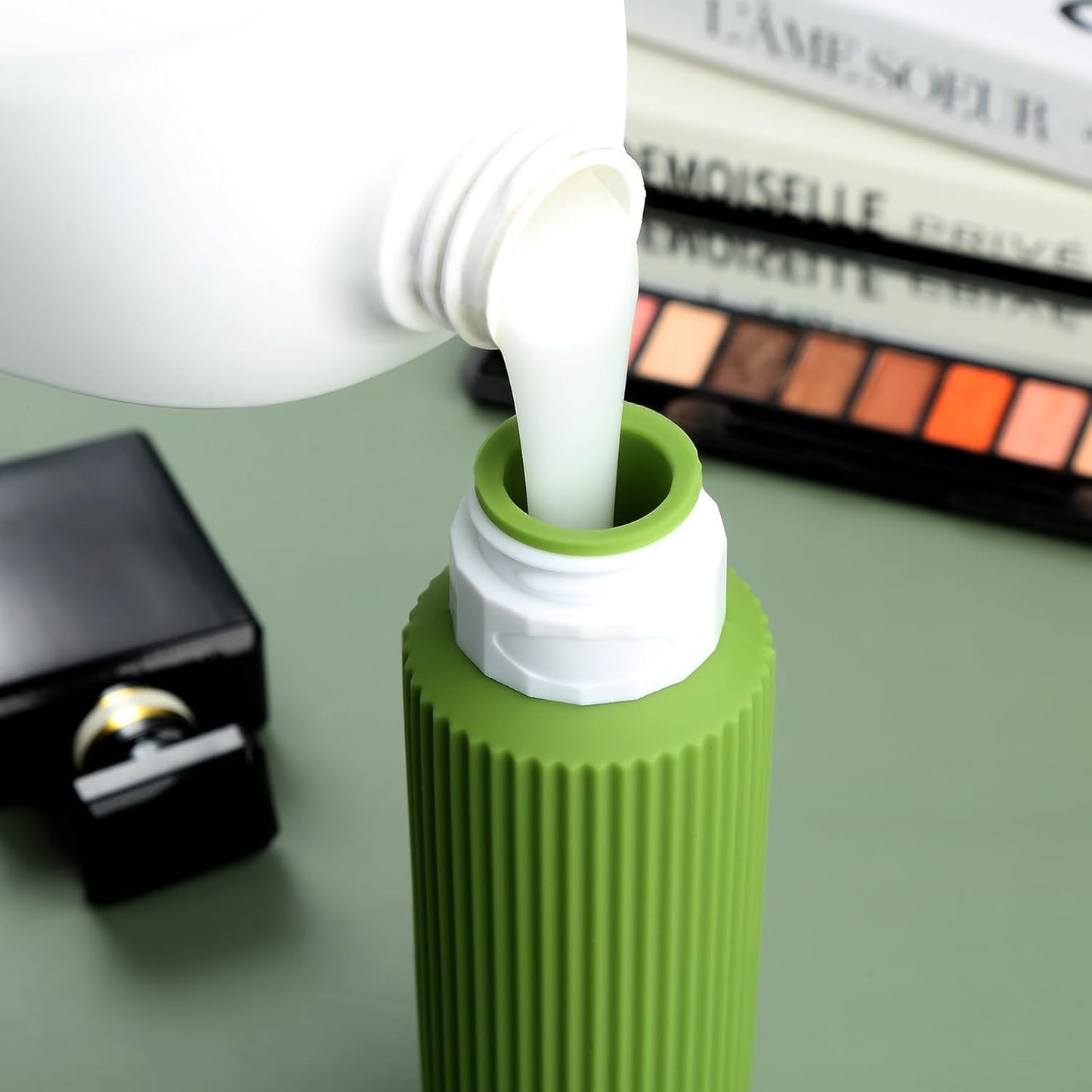 Travel Bottles for Toiletries, Large 6oz Travel Size Containers, BPA Free Leak Proof Tubs Refillable Liquid Accessories with Toiletry Bag for Cometic Shampoo and Lotion Soap (4 Pack)