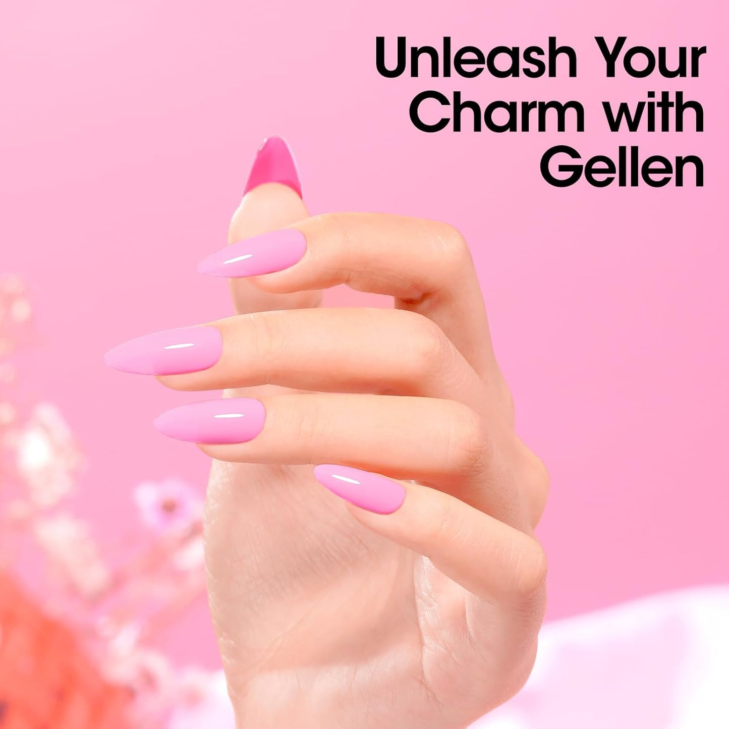 Gellen Pink Gel Nail Polish, 18ML 1Pc Pink Purple Gel Polish Soak off UV LED Nail Lamp Pink Nail Polish for Spring Summer Salon DIY Nail Art Manicure at Home Holiday Gift for Women, 0.61 Fl Oz