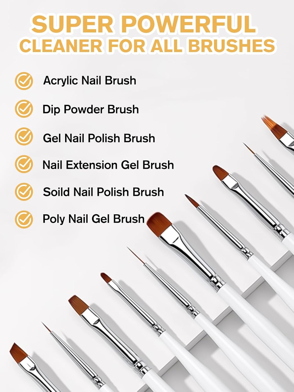 EBANKU 120ml Acrylic Nail Brush Cleaner, 3 in 1 Nail Art Brushes Conditioner Nail Brush Clean Solution Quickly Clean for Solid Gel Polish/Nail Extension Gel