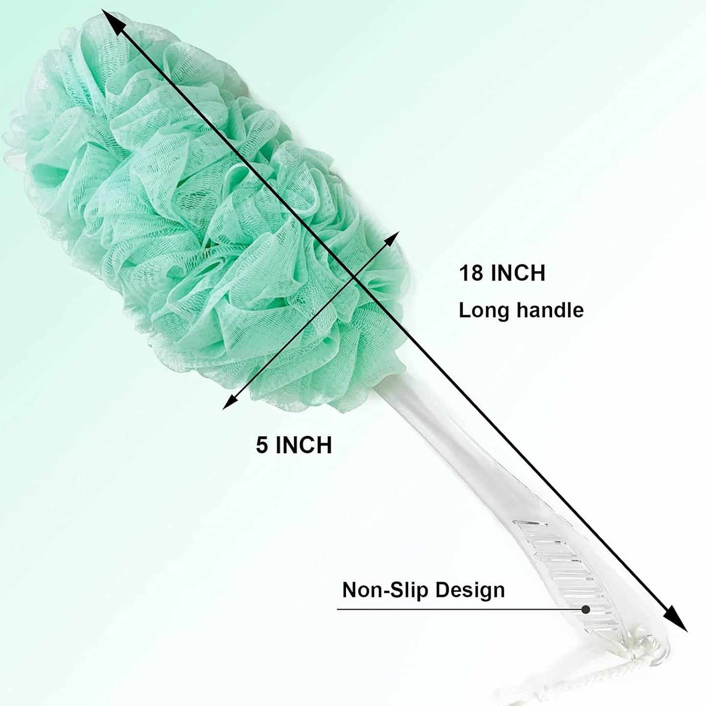 PPHAO - Back Bath Brush - Loofah Sponge Scrubber - Bath Brush Long Handle for Shower - Loofah Exfoliating for Men - Shower Loofah for Women - Green Loofah - 1Pack