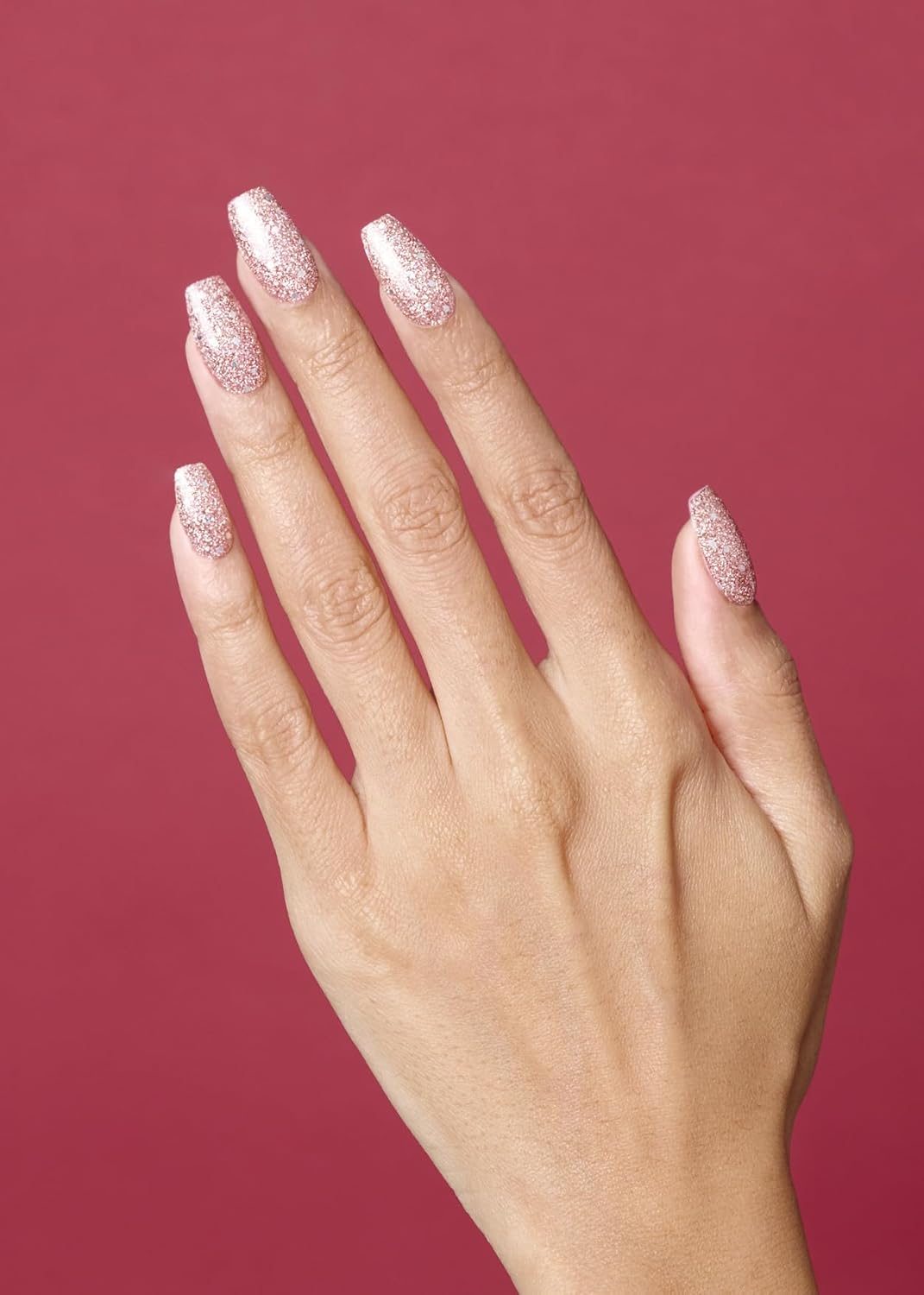 ohora Semi Cured Gel Nail Strips (N Pixie Dust) - Nude, Glitter, Works with Any UV/LED Lamps, Salon-Quality, Long Lasting, Easy to Apply & Remove - Includes 2 Prep Pads, Nail File & Wooden Stick