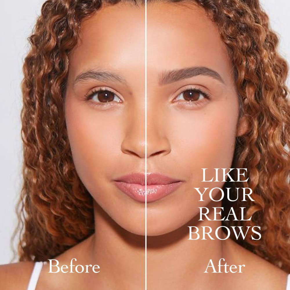 2 Pcs/Set 3D Eyebrow Pencil - Eye Makeup Micro 4 Point Brow Pen Lift & Snatch Eyebrow Pen Kits with 3 Eyebrow Stencil Long-Lasting Waterproof Natural Eyebrow Hair (4# black)