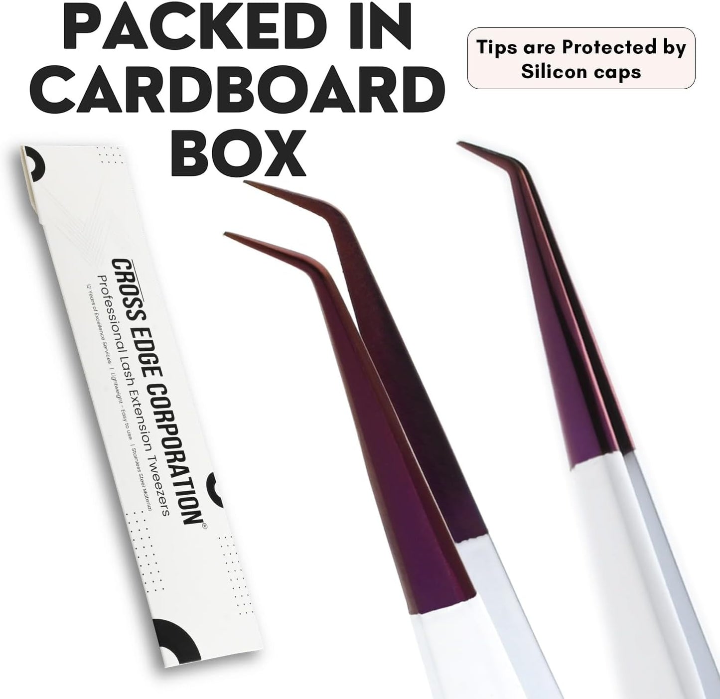 Isolation Tweezers for Eyelash Extension – 14cm Curved, White & Purple, Stainless Steel, Best for Individual Isolation & Classic Lashes, Pinzas para Pestaña (Matte White Purple)