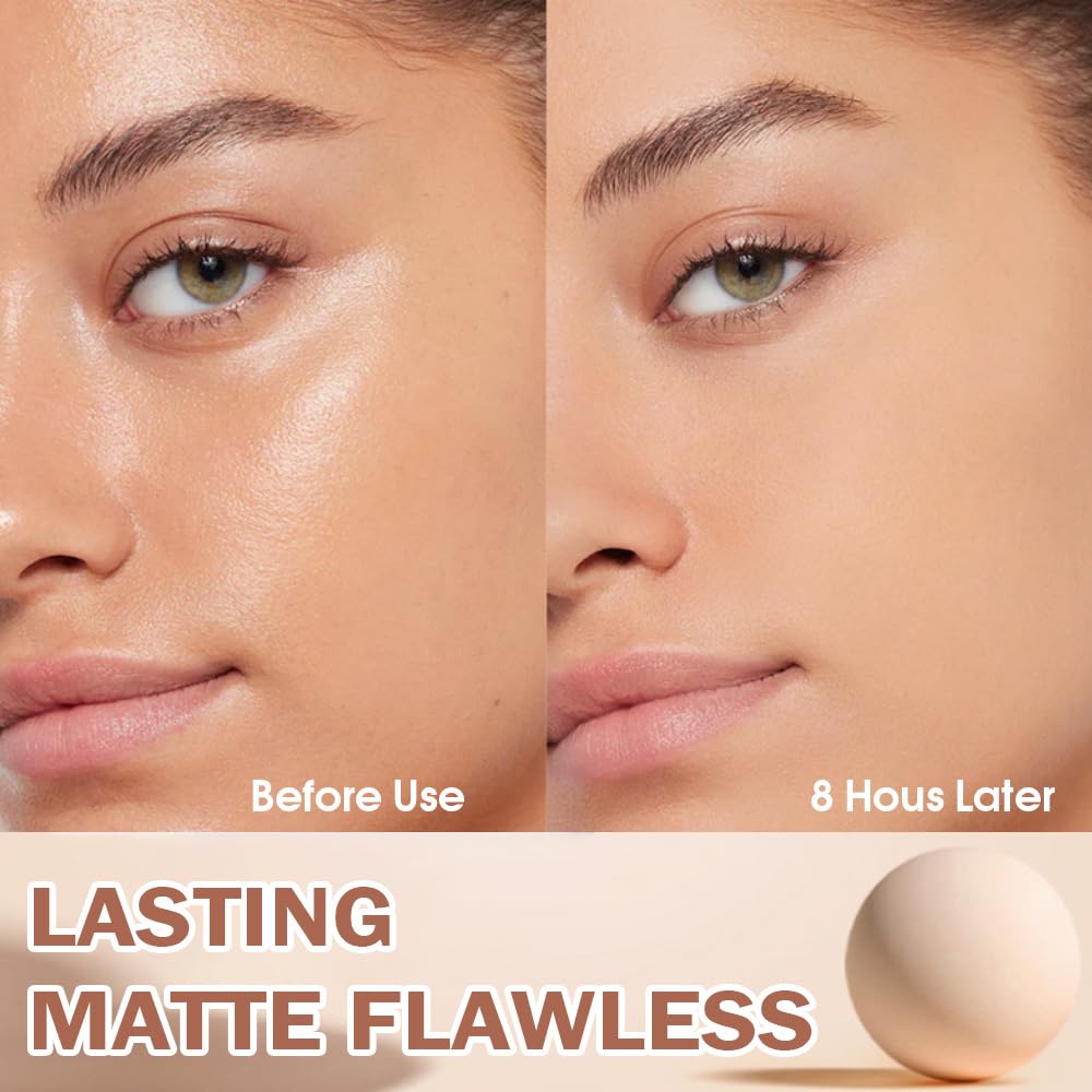 Kaely Oil Control Face Pressed Powder, Perfection Matte Compact Powder, Long Lasting Waterproof Finishing Powder Makeup, polvo compacto de maquillaje, Lightweight, Vegan, 250 Radiant Sand