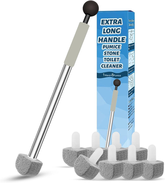 Pumice Stone Toilet Bowl Cleaner,16.7Inch Toilet Pumice Stone with Handle Cleans Hard Water Ring Calcium Buildup&Stains for Toilet Bath Kitchen Household Cleaning