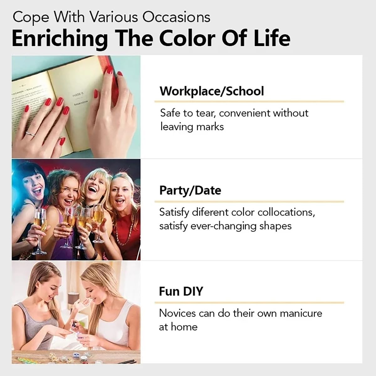 Semi Cured Gel Nail Strips Stickers Solid Color Self Adhesive Waterproof Nail Stickers Design Supply 16Pcs Real Gel Polish Strips for Women DIY Manicure Long Lasting Nails Decoration Accessories