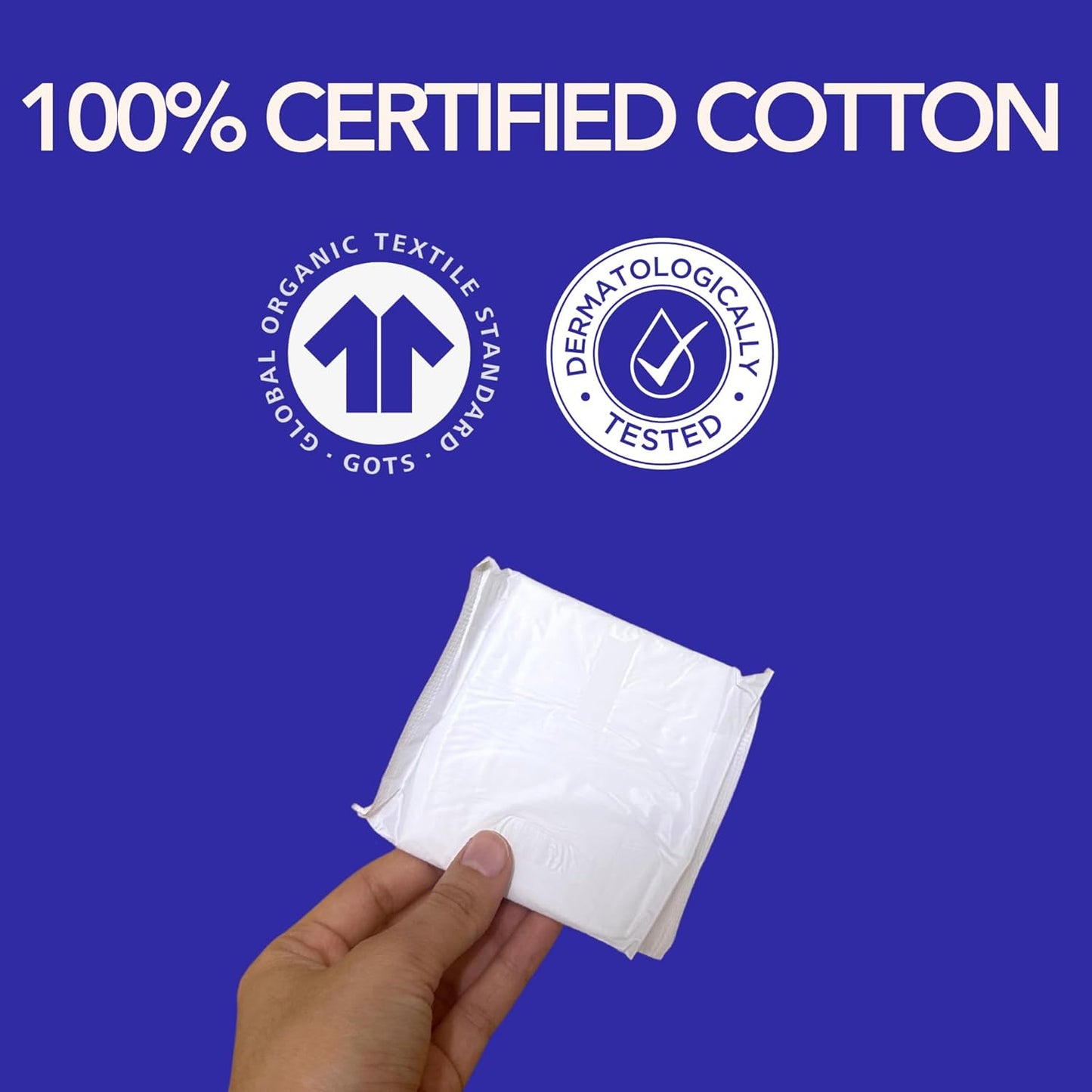 Marlow 100% Organic Cotton Liners - Free from Plastic, Fragrance, Dyes, Chlorine-Bleaching, Ultra Soft, Leak Proof, Super Absorbent