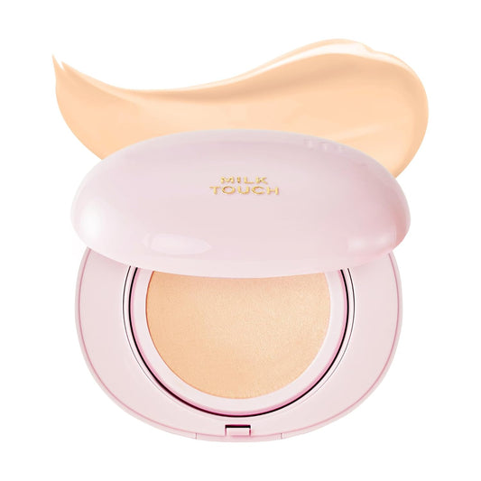 milktouch Cushion Foundation, 24H Flawless Skin, Radiant Shine, No Oxidation, Long-Lasting, Non-Creasing, 60% Hydrating Skincare Infused Korean Foundation, Valentines Gifts (19W Warm Ivory)