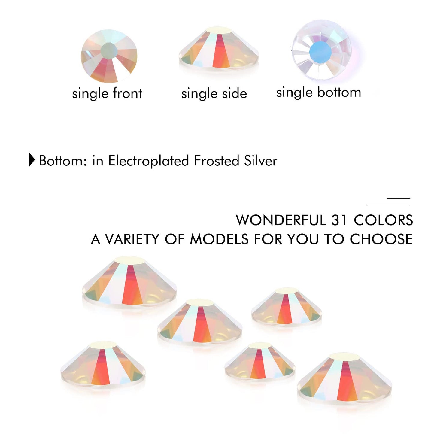 1440Pcs Transparent AB Crystal Rhinestones,Glass Flatback Rhinestones Gemstones for Nail Face Makeup Art Crafts Clothes Decoration -(SS12,3.0mm,Transparent AB)