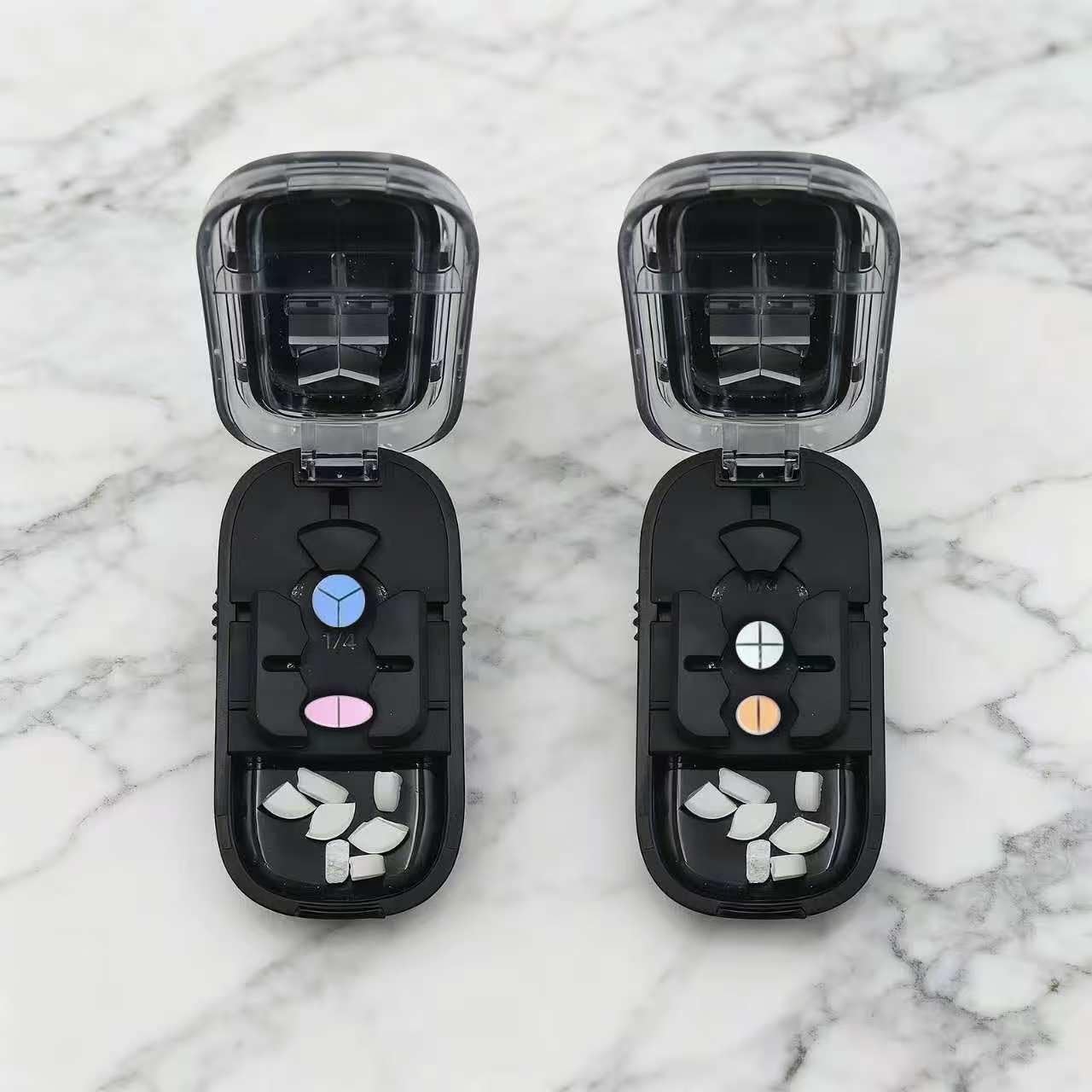 Pill Cutter Splitter for Small and Ttiny Pills,Pill Cutter,1/2, 1/3, 1/4 Precision Cutting for Medication Aids,Easy to use for Cutting Household medications