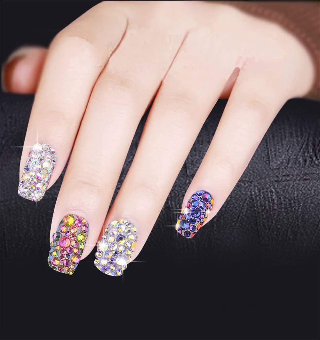 3000 Pieces SS12 3mm Flatback Rhinestones AB Clear Round Gems Crystals for Nail Art DIY Crafts Clothes Shoes Bags （Transparent Champagne AB）