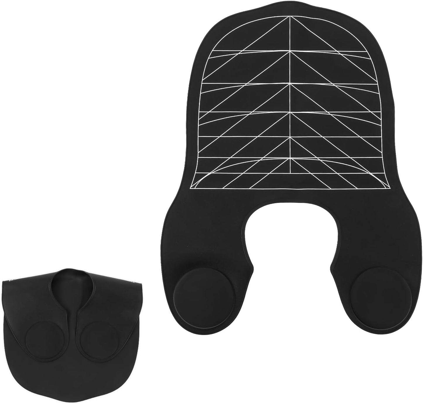 MAQUITA Large Hair Cutting Collar, Silicone Waterproof Cutting Cape for Barber Shop, Salon Hairdressing - Black