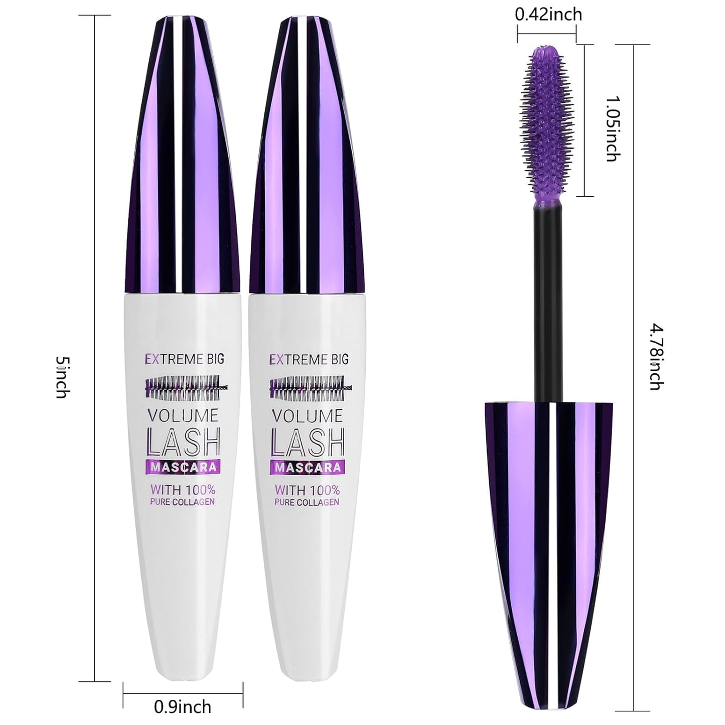 2PCS Blue Mascara for Eyelashes, 5D Colored Mascara 【Waterproof】【Natural Curling】【Lengthening Curling rimel de pestañas Volume】for Women Eye Makeup Cosplay & Parties