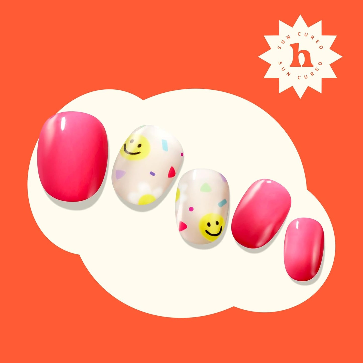 Semi Cured Gel Nail Strips | No LED Lamp Needed | Spring, Marble, Pink | Easy Apply & Remove,Salon Quality |Includes 28 Strips, 1 Prep Pads, Nail File & Wooden stick- Hey, Pink is the New Black